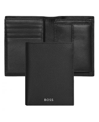 Hugo Boss Portefeuille Classic Grained Black met flap en muntvak