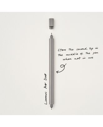 Tom's Studio Lumos Pro Duo Refillable Fineliner & Brush Pen Titanium