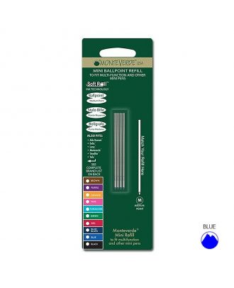 Monteverde Balpen Vulling D1-Type Medium Blauw (4 stuks)
