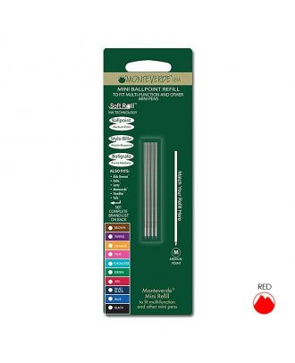 Monteverde Balpen Vulling D1-Type Medium Rood (4 stuks)