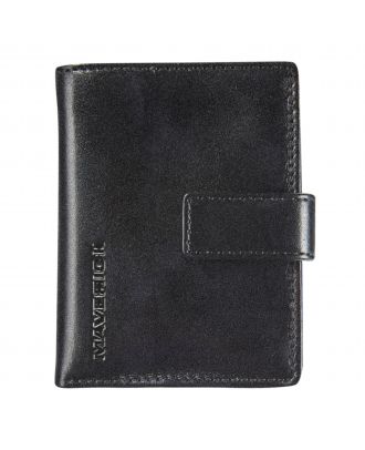 Maverick All Black Lederen Super Compact pasjeshouder met RFID cardprotector