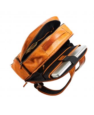 Maverick New Men leather backpack with laptop compartment 14"