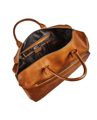 Maverick New Men Lederen Weekendtas