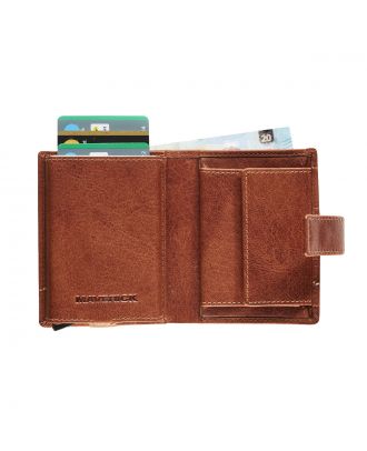 Maverick Rough Gear Cognac Lederen RFID Compact cardprotector