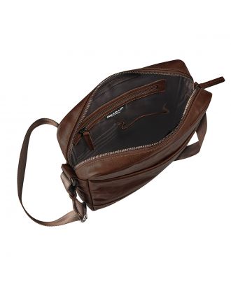 Maverick Rough Gear Lederen Schoudertas Bruin