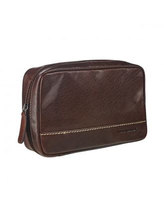 Maverick Rough Gear Lederen Toilet Zak Compact Bruin