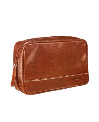 Maverick Rough Gear Lederen Toilet Zak Compact Cognac