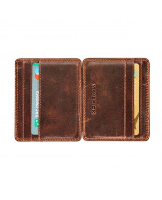 Maverick Lederen magic wallet anti-skim met pasjeshouder