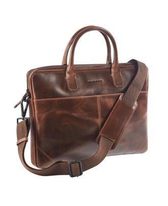 Maverick The Original Lederen Slim Business tas met Laptopvak 14"