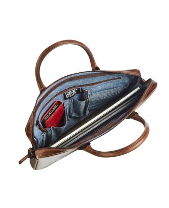 Maverick The Original Lederen Slim Business tas met Laptopvak 14"