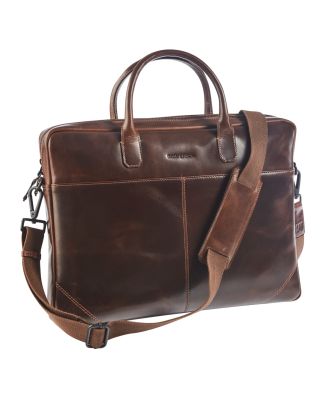 Maverick The Original Lederen Slim Business tas met Laptopvak 17"
