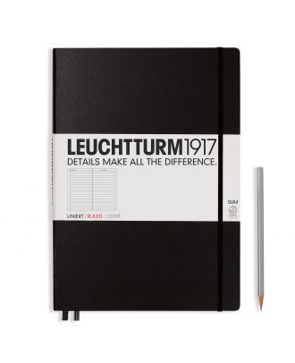 Leuchtturm1917 Notitieboek Master Slim A4+ Black Gelijnd