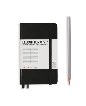 Leuchtturm1917 Notitieboek Pocket Black Gelijnd