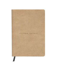 Flying Spirit Beige Lederen Notitieboek A5 Gelijnd