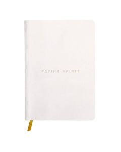 Flying Spirit Wit Lederen Notitieboek A5 Gelijnd