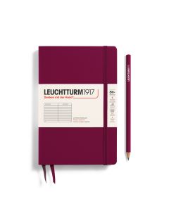 Leuchtturm1917 Notitieboek Slim B6+ Paperback Hardcover Port Red Gelijnd