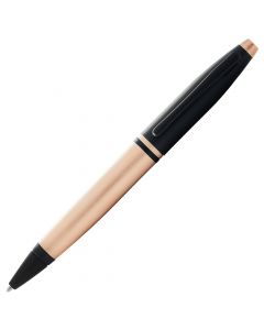 Cross Calais Brushed Rose Gold en Black Lacquer Balpen