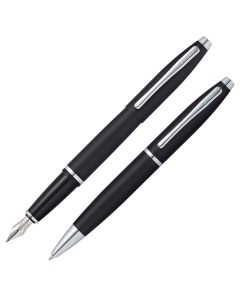 Cross Calais Matte Black Lacquer Balpen en Vulpen Set