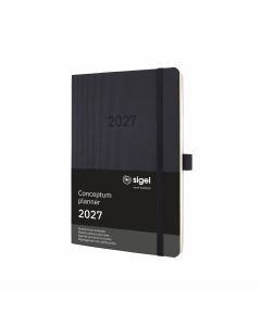Sigel Conceptum Pure 2027 Weekagenda met Notitieruimte A5 Zwart Soft Cover