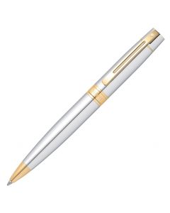 Sheaffer 300 Bright Chrome Gold Trim Balpen