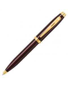 Sheaffer 100 Glossy Coffee Brown with PVD Gold Trim Balpen