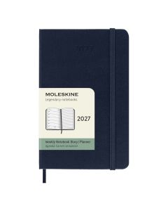 Moleskine Pocket Agenda 2027 Wekelijkse Planner met Notitiepagina Saffierblauwe Harde Kaft