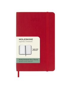 Moleskine Pocket Agenda 2027 Wekelijkse Planner met Notitiepagina Rode Zachte Kaft