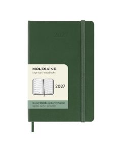 Moleskine Pocket Agenda 2027 Wekelijkse Planner met Notitiepagina Mirtegroene Harde Kaft