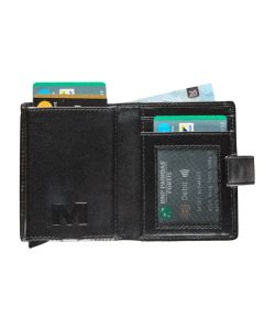 Maverick All Black Lederen Super Compact pasjeshouder met RFID cardprotector 