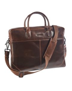 Maverick The Original Lederen Slim Business tas met Laptopvak 17"