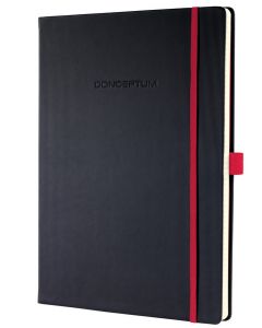 Sigel Conceptum Pure Notitieboek A4 Zwart Hard cover Rood Geruit