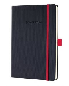 Sigel Conceptum Pure Notitieboek A5 Hard Cover Zwart Rood Gelijnd